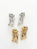 Majestic Leopard Fringe Drop Earrings | Pavé Crystal Statement Jewelry